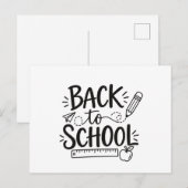 Terug naar school Minimaal schoolmateriaal Potlood Briefkaart (Voorkant / Achterkant)