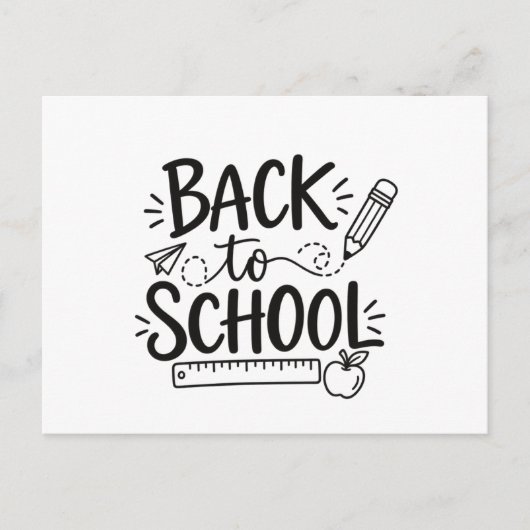 Terug naar school Minimaal schoolmateriaal Potlood Briefkaart (Voorkant)