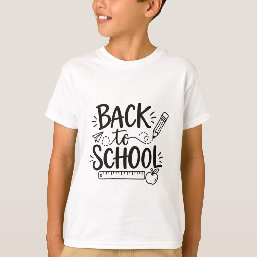 Terug naar school Minimaal schoolmateriaal Potlood T-shirt (Voorkant)