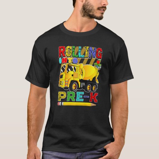 Terug naar School Mixer Truck Rolling In Pre K T-shirt (Voorkant)