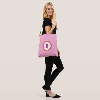 TERUG NAAR SCHOOL Modern initiaal monogram roze si Tote Bag