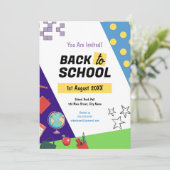 Terug naar School Moderne Uitnodiging (Staand voorkant)