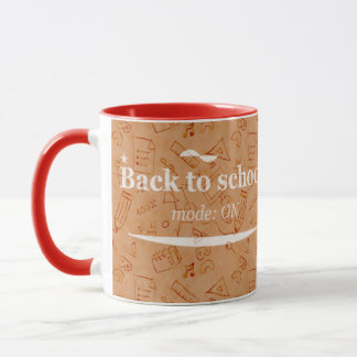 Terug naar school-modus Aan Doodle-typografie Mok