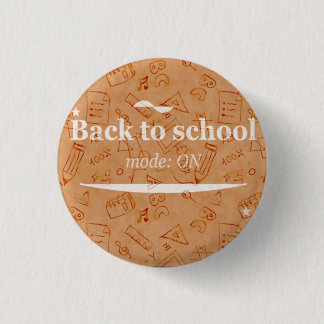 Terug naar school-modus Aan Doodle-typografie Ronde Button 3,2 Cm