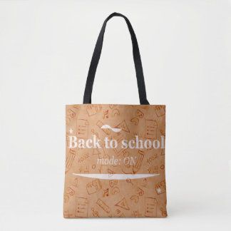 Terug naar school-modus Aan Doodle-typografie Tote Bag