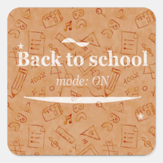 Terug naar school-modus Aan Doodle-typografie Vierkante Sticker