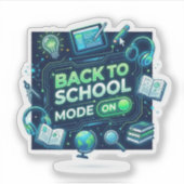 Terug naar school-modus AAN Sticker (Voorkant)
