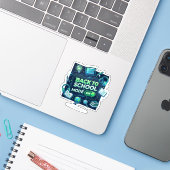 Terug naar school-modus AAN Sticker (Laptop met iPhone)