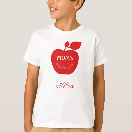 Terug naar school moeder homeschool kind naam t-shirt (Voorkant)