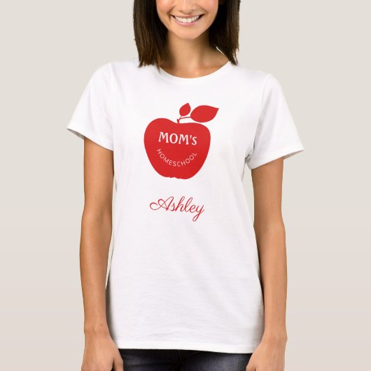Terug naar school moeder naam thuisschool t-shirt (Voorkant)