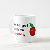 Terug naar SCHOOL! Mok voor leerling-koffie (Voorkant links)