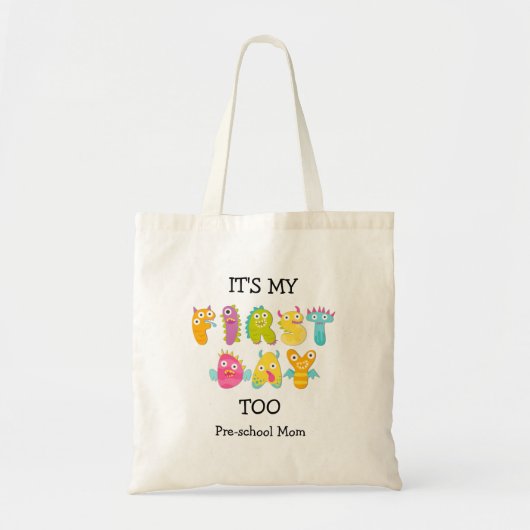 Terug naar school MOM's FIRST DAY Custom Name Tote Bag (Voorkant)