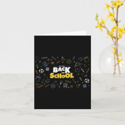 Terug naar school mondkapje grappige leraar en stu kaart (Gele Bloem)