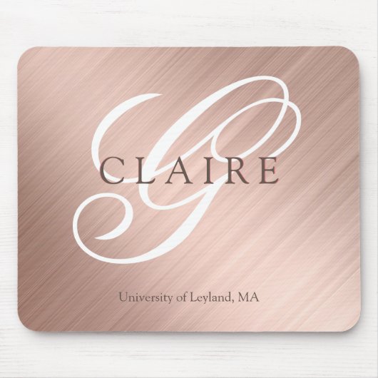 Terug naar School Monogram School naam Muismat (Voorkant)