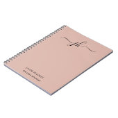 Terug naar School Monogram Script naam Notitieboek (Linkerzijde)