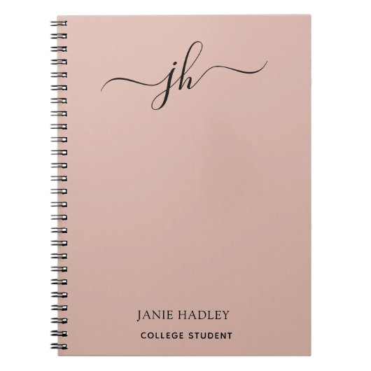 Terug naar School Monogram Script naam Notitieboek (Voorkant)