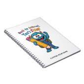 Terug naar school monster | Mooie blauwe schepsel Notitieboek (Rechterzijde)