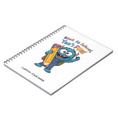 Terug naar school monster | Mooie blauwe schepsel Notitieboek (Linkerzijde)