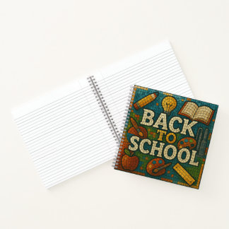 Terug naar school mozaïek stijl notitieboek