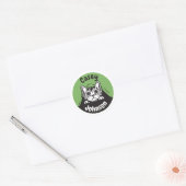 Terug naar school naam label, schattig gluren kat ronde sticker (Envelop)