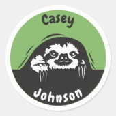 Terug naar school naam label, schattig gluren luia ronde sticker (Voorkant)