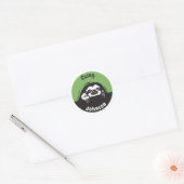 Terug naar school naam label, schattig gluren luia ronde sticker (Envelop)