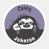 Terug naar school naam label, schattig gluren luia ronde sticker (Voorkant)