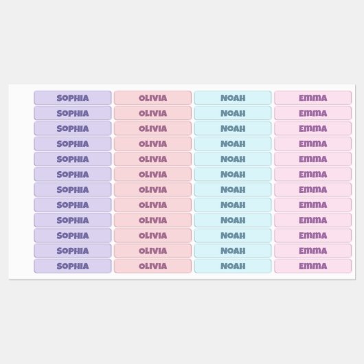 Terug naar School Naam Labels voor Kinderkleding (Vel)