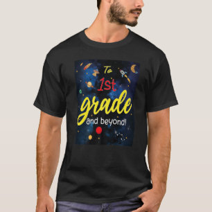 Terug naar school naar de eerste klas en voorbij r t-shirt