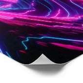 Terug naar school Neon Kosmische Bergzicht Poster (Hoek)