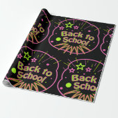 Terug naar School Neon Pop Art Bright Classroom Cadeaupapier (Uitgerold)