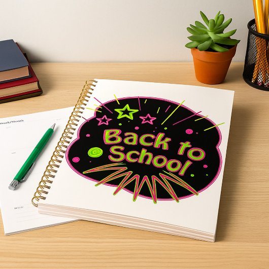 Terug naar School Neon Pop Art Bright Classroom Planner