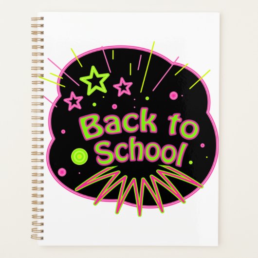 Terug naar School Neon Pop Art Bright Classroom Planner (Voorkant)