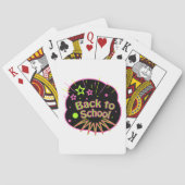 Terug naar School Neon Pop Art Bright Classroom Pokerkaarten (Achterkant)