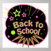 Terug naar School Neon Pop Art Bright Classroom Poster (Voorkant)