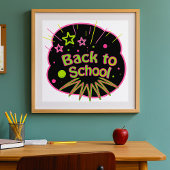 Terug naar School Neon Pop Art Bright Classroom Poster