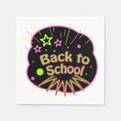 Terug naar School Neon Pop Art Bright Classroom Servet (Voorkant)