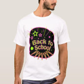 Terug naar School Neon Pop Art Bright Classroom T-shirt (Voorkant)