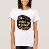 Terug naar School Neon Pop Art Bright Classroom T-shirt (Voorkant)