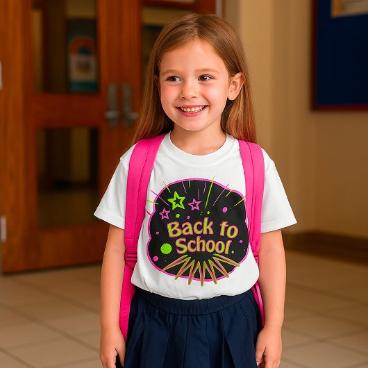 Terug naar School Neon Pop Art Bright Classroom T-shirt