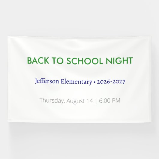 Terug naar School Night Vinyl Banner - Custom Scho (Horizontaal)