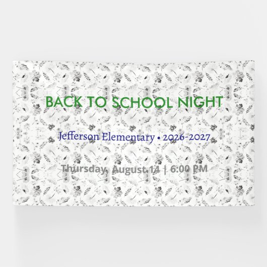 Terug naar School Night Vinyl Banner - Custom Scho (Horizontaal)