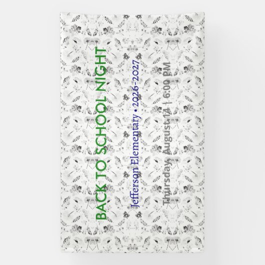 Terug naar School Night Vinyl Banner - Custom Scho (Verticaal)