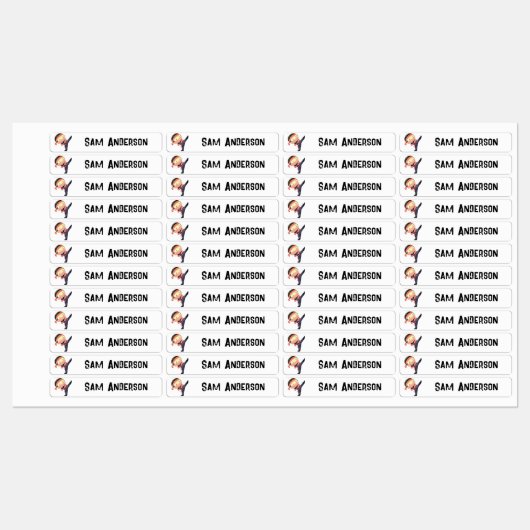 Terug naar school Ninja Kinder naam Labels (Vel)