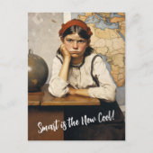Terug naar school Norman Rockwell tekenstijl Briefkaart (Voorkant)