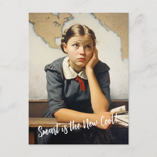 Terug naar school Norman Rockwell tekenstijl Briefkaart (Voorkant)