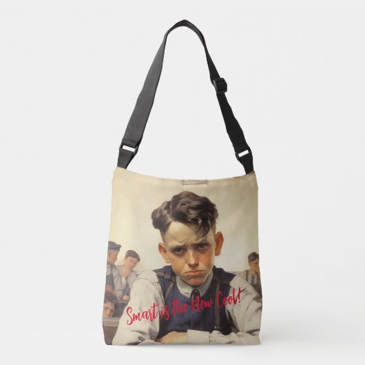 Terug naar school Norman Rockwell tekenstijl Crossbody Tas (Voorkant)