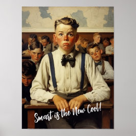 Terug naar school Norman Rockwell tekenstijl Poster