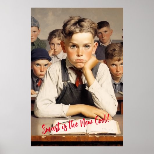 Terug naar school Norman Rockwell tekenstijl Poster (Voorkant)