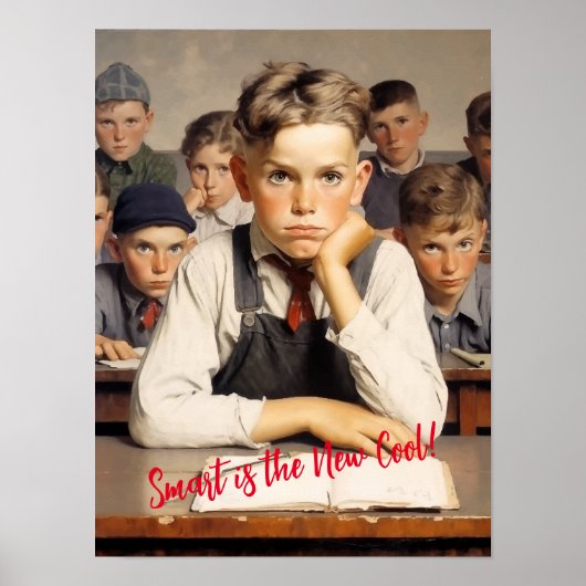 Terug naar school Norman Rockwell tekenstijl Poster (Voorkant)